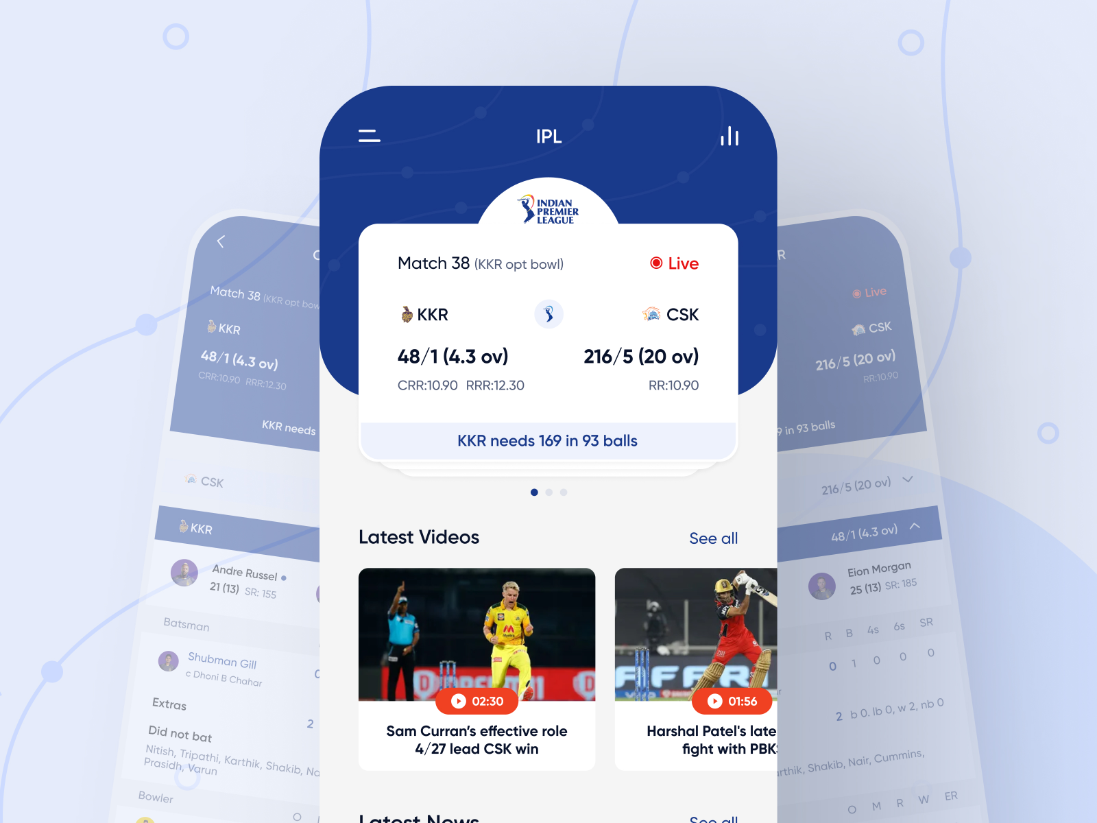 IPL - Cricket Live Score App Design